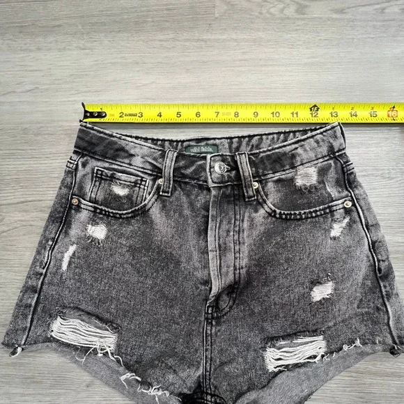 Wild Fable Distressed Denim‎ Shorts High Rise Cutoff Black Wash Size 0 - Picture 11 of 12